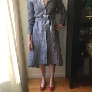 Saks Fifth Ave High-Low Linen Shirtdress